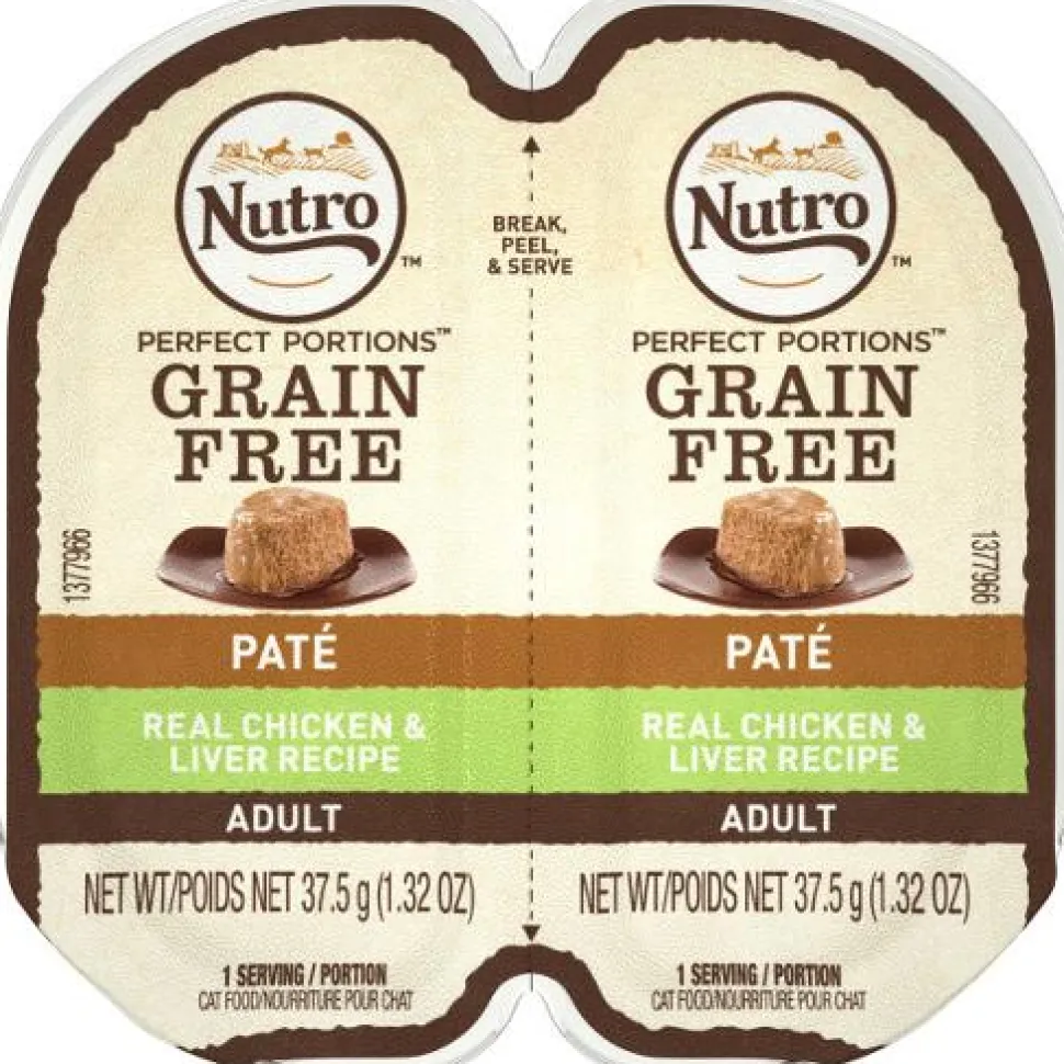 Nutro Wild Frontier Perfect Portions Pate Chicken and Liver Cat Food Trays - 2.6 Oz - Case of 24