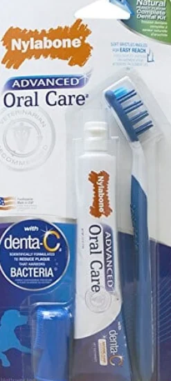 Nylabone Advanced Oral Care Natural Dental Kit Dog Dental Care - Peanut Butter - 2.5 Oz