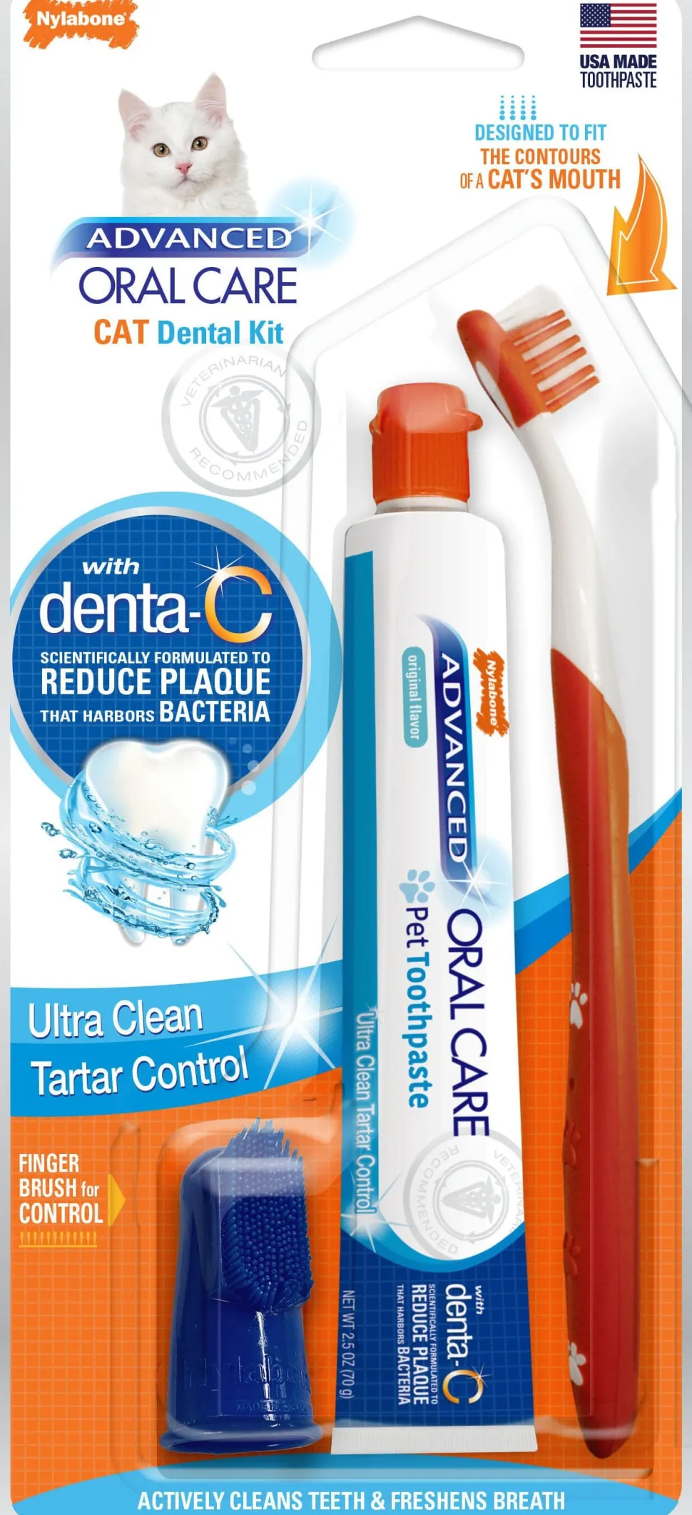 Nylabone Advanced Oral Care Cat Dental Kit - 2.5 Oz