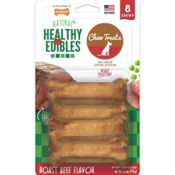 Nylabone Healthy Edibles Roast Beef Flavor Chew Treats for Dog Roast Beef - Extra Small/Petite - 8 Count