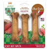 Nylabone Healthy Edibles Natural Chew Dog Biscuits Treats - Roast Beef - Reg - 3 Pack