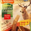 Nylabone Healthy Edibles Wild Natural Antler Dog Biscuits Treats - Venison - Wolf - 10 Pack