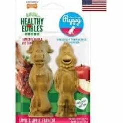 Nylabone Healthy Edibles Puppy Farm Friends Chews Dog Biscuits Treats - Lamb/Apple - Large