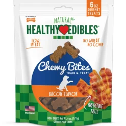 Nylabone Healthy Edibles Chewy Bites Dog Training Treats Bacon - 6 Oz