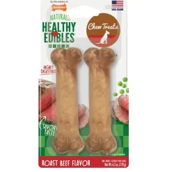 Nylabone Healthy Edibles All-Natural Long Lasting Roast Beef Flavor Chew Treats - Wolf - Up To 35 lb - 2 Count