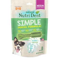Nylabone Nutri Dent SIMPLE Natural Dental Fresh Breath Flavored Chew Treats - Medium - 8 Count