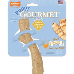 Nylabone Puppy Gourmet Style Strong Chew Toy Stick Chicken - Medium/Wolf