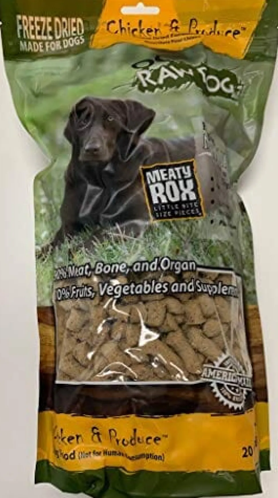 OC RAW Chicken & Produce Meaty Rox Freeze-Dried Dog Treats - 20 Oz