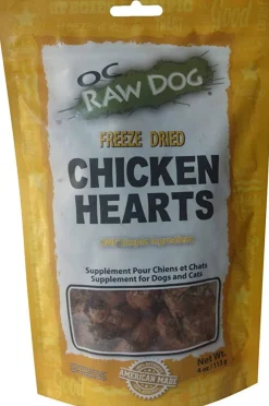 OC RAW Chicken Hearts Freeze-Dried Dog Treats - 4 Oz