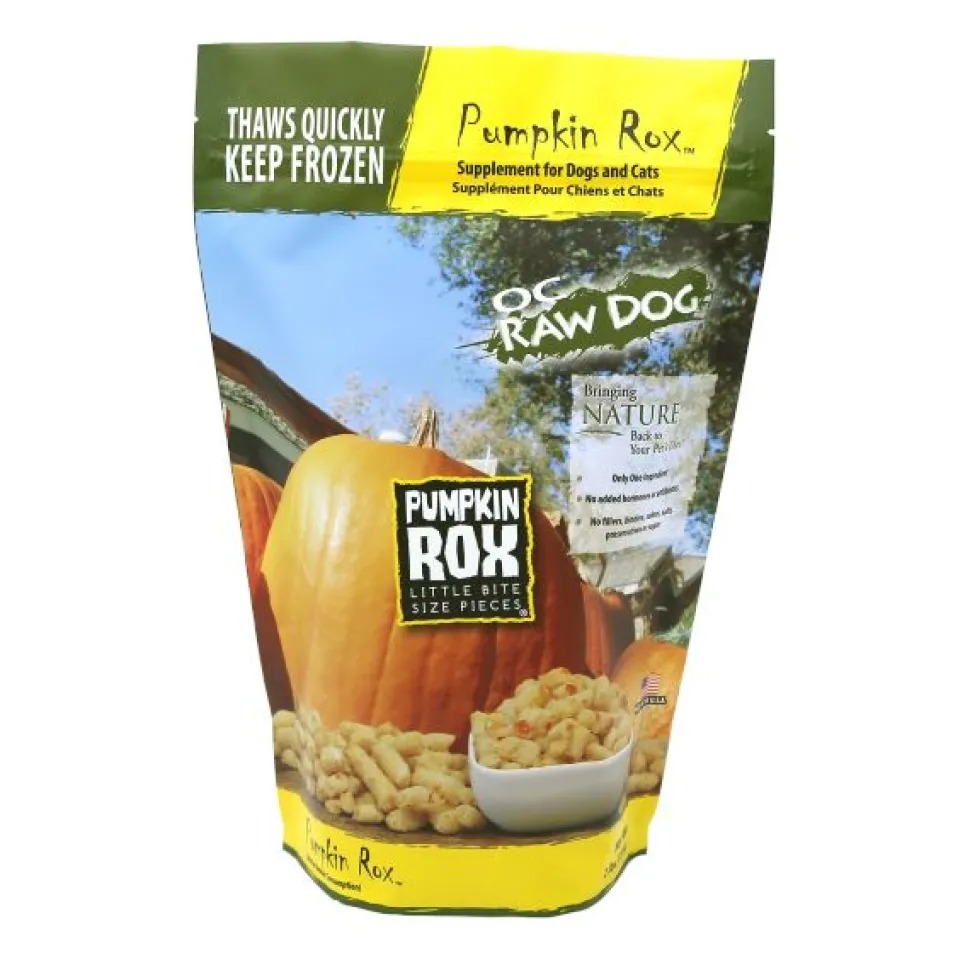 OC Raw Pumpkin Rox Freeze-Dried Cat and Dog Supplemental Treats - 5.5 Oz Bag