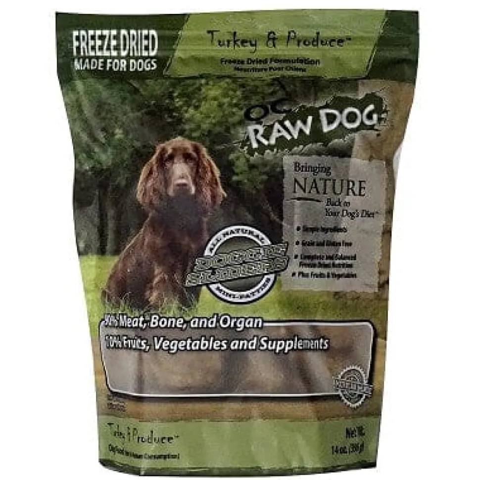 OC RAW Turkey & Produce Sliders Freeze-Dried Dog Treats - 14 Oz