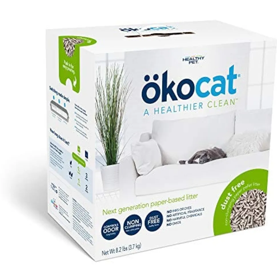 Okocat Dust Free Non-Clumping Paper Pellet Cat Litter -- 8.2 Lbs