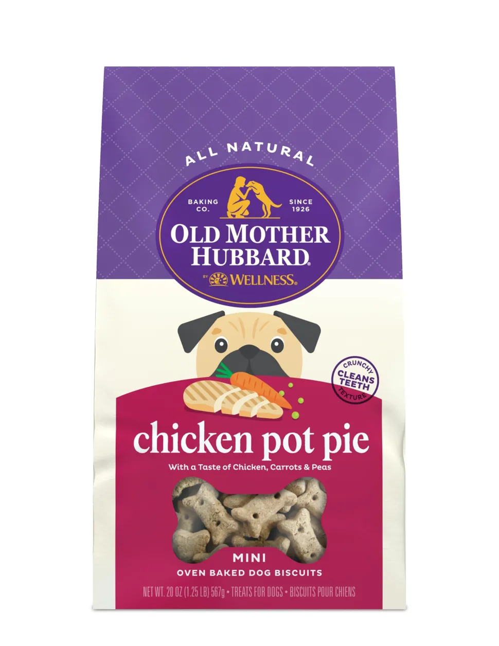 Old Mother Hubbard Chicken Pot Pie with Carrots and Peas Mini Baked Dog Biscuits - 20 Oz