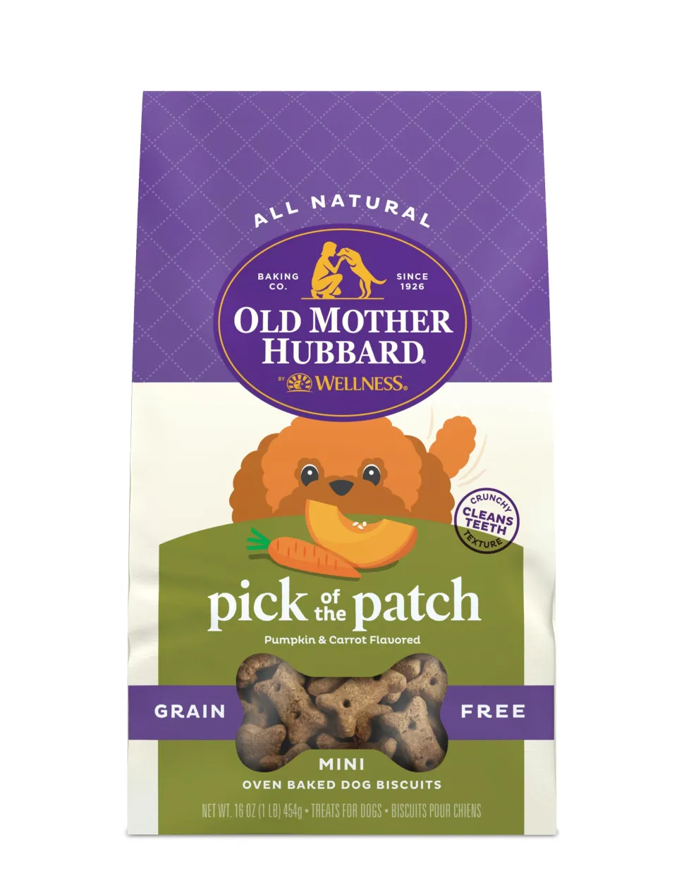 Old Mother Hubbard Grain-Free Pick of The Patch Pumpkin Carrot Mini Baked Dog Discuits - 16 Oz