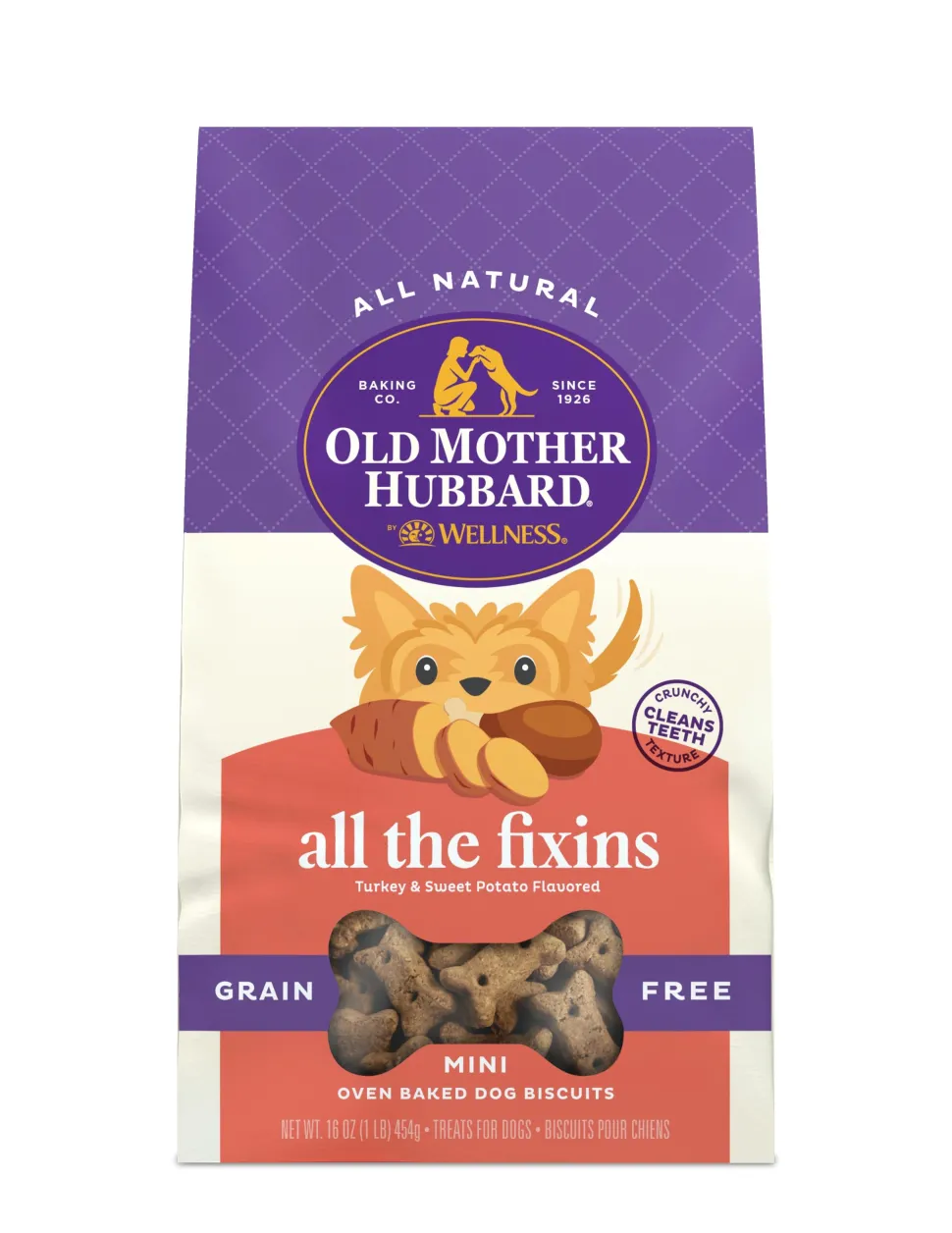 Old Mother Hubbard Grain-Free All The Fixins Turkey Sweet Potato Mini Baked Dog Biscuits - 16 Oz