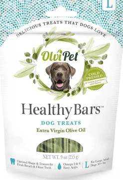Olvipet Denta Bars Olive Oil Based Bars Large Dental Dog Chews - 9 oz