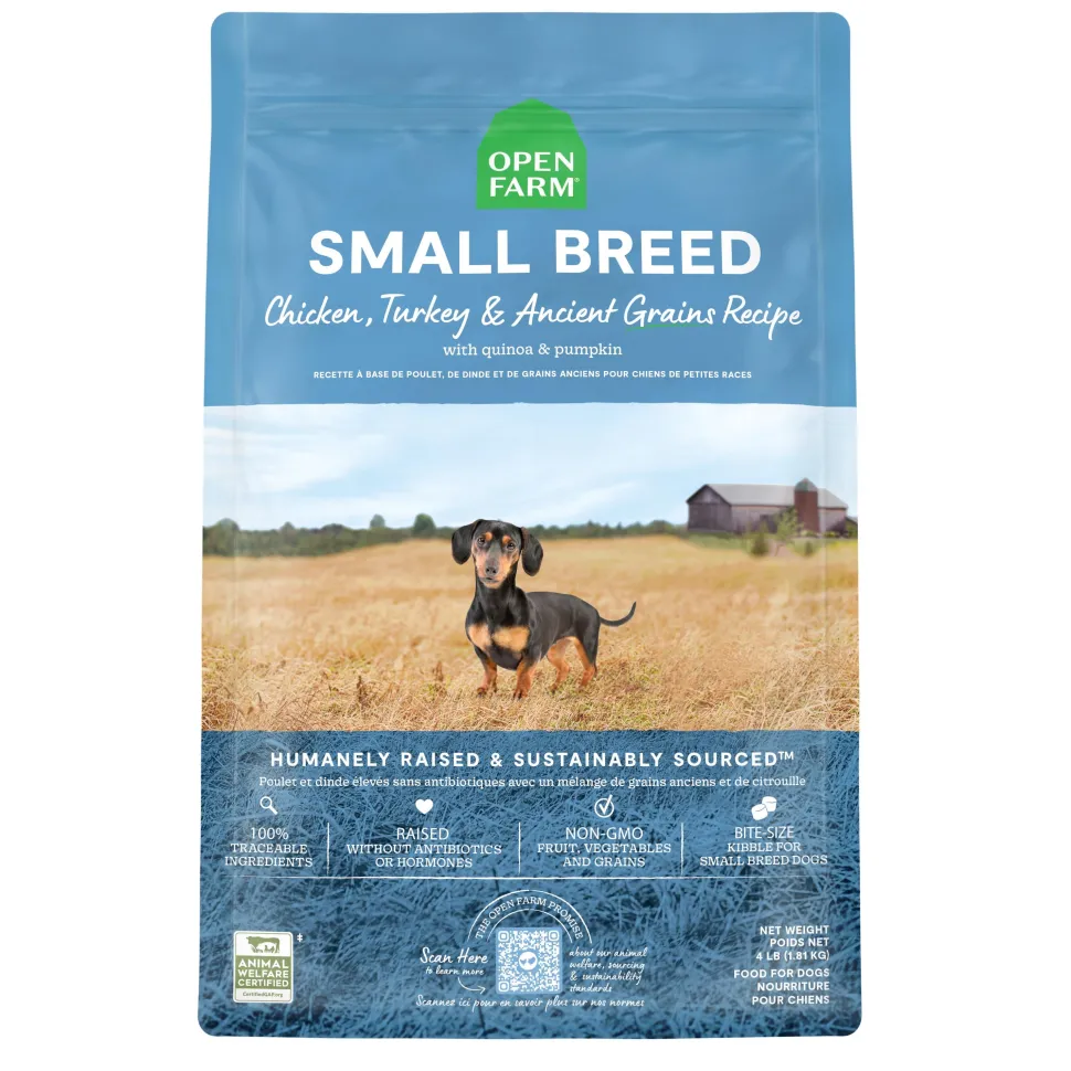 Open Farm Chicken and Turkey Ancient Grains Small-Breed Recipe Dry Dog Food - 4 Lbs