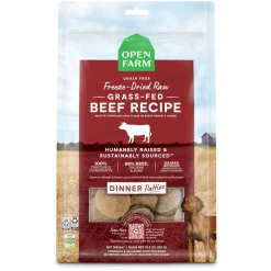 Open Farm Grass-Fed Beef Patties Freeze-Dried Raw Dog Food - 10.5 Oz