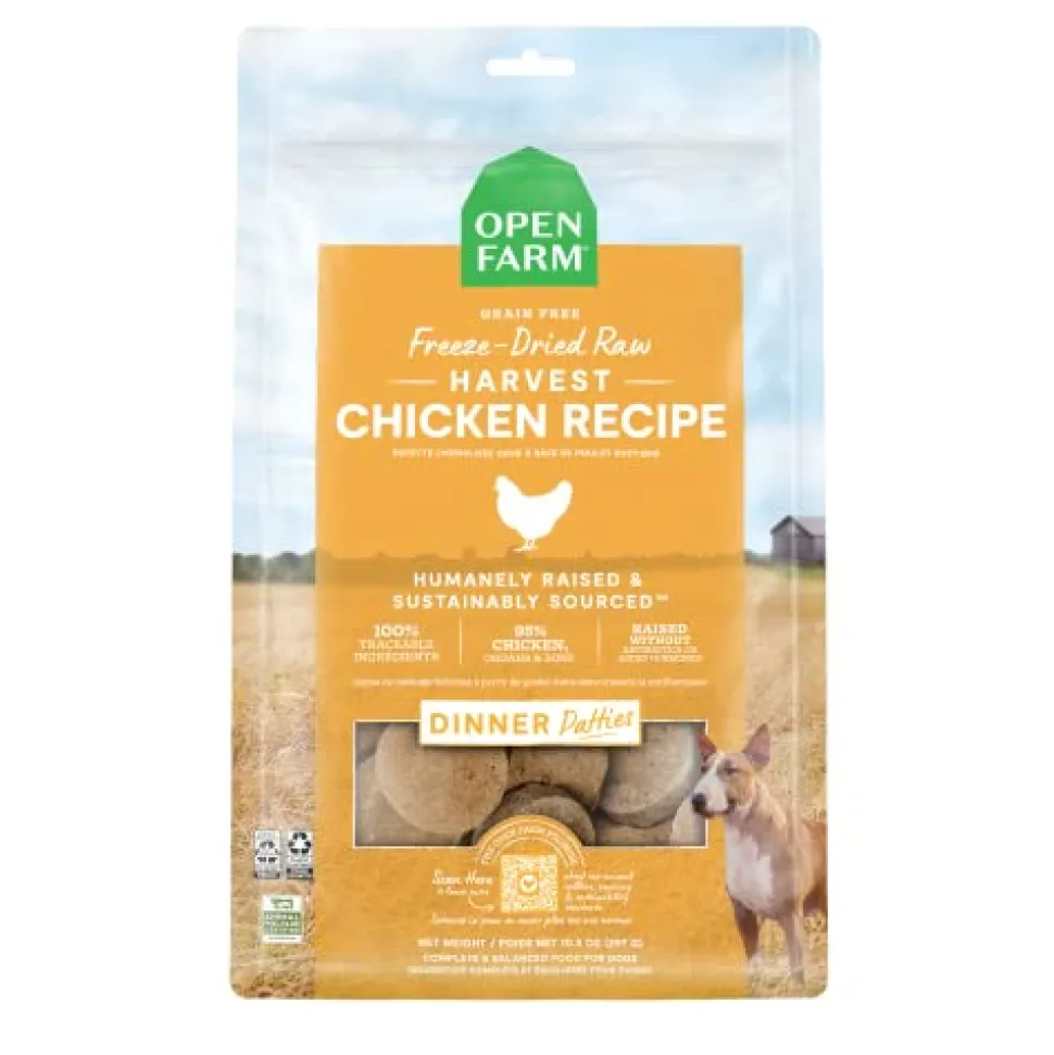 Open Farm Harvest Chicken Patties Freeze-Dried Raw Dog Food - 17.5 Oz