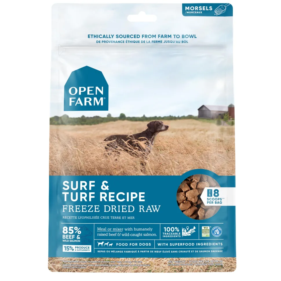Open Farm Surf and Turf Morsals Recipe Freeze-Dried Raw Dog Food - 3.5 Oz
