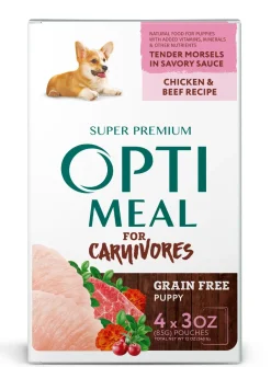 Optimeal Grain-Free Chicken and Beef Puppy Formula Wet Dog Food - 12 Oz - Case of 6