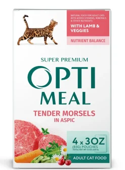 Optimeal Tender Morsels Lamb and Vegetables Wet Cat Food - 12 Oz - Case of 6