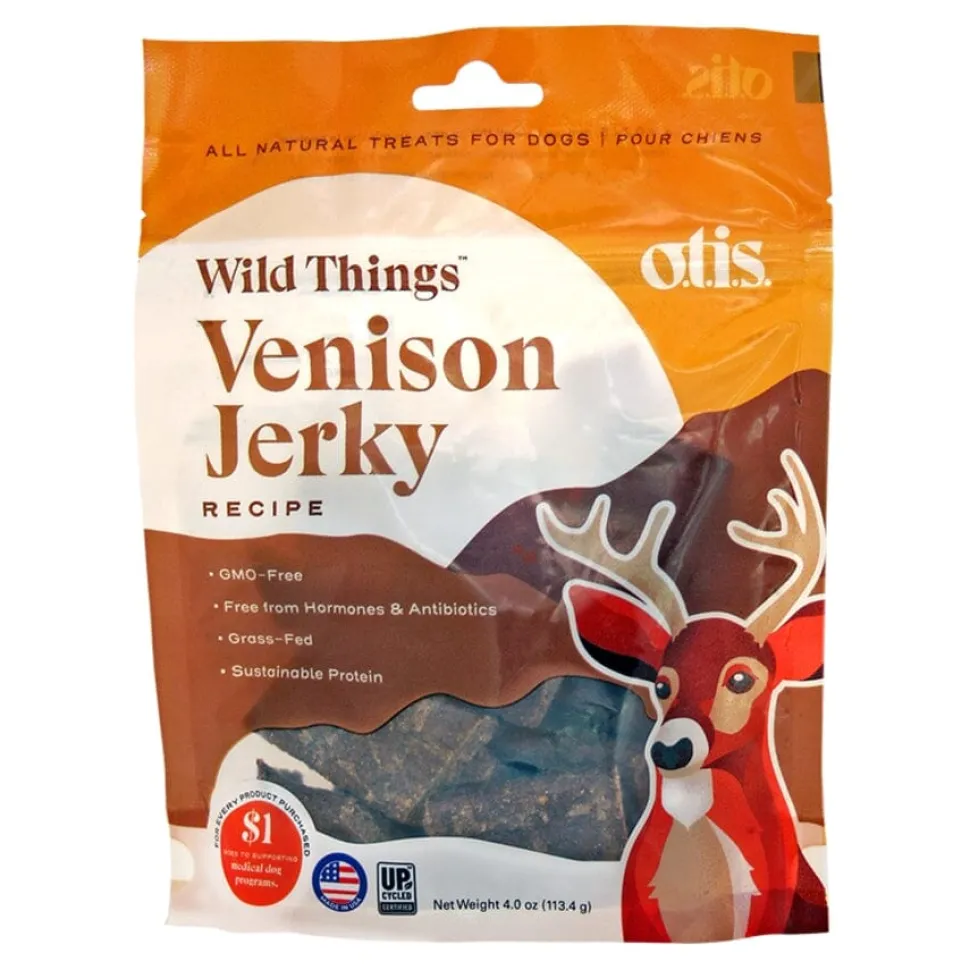 O.T.I.S. Pasture-Raised and Grass-Fed Venison Jerky Dog Treats - 4 Oz