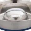 OurPets Durapet Anti-Skid Rubber Bonded Stainless Steel Slow Feeding Cat Bowl - Large - 86 Oz