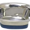 OurPets Premium Stainless Steel Square Dog Bowl - Silver - Small