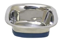 OurPets Premium Stainless Steel Square Dog Bowl - Silver - Small