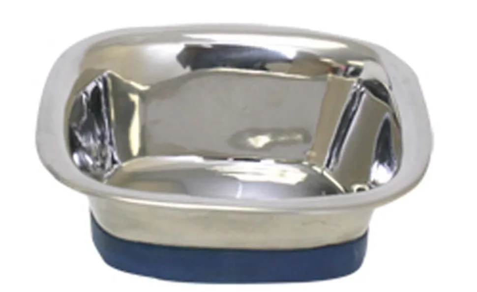 OurPets Premium Stainless Steel Square Dog Bowl - Silver - Small