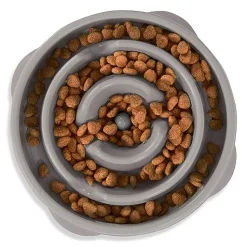 Outward Hound Ant-Skid Fun Feeder Slo-Bowl Slow Feeding Dog Bowl - Turquise Drop - Large