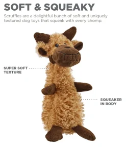 Outward Hound Charming Pet Scruffles Moose Squeaky Nylon and Plush Dog Toy - Small - 3.5" X 11" Inches