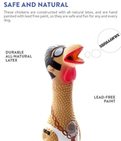 Outward Hound Charming Pet Squawkers Earl Chicken Latex Rubber Squeaking Dog Toy - Large