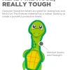 Outward Hound Fire Biterz Sea Turtle Squeak and Plush Durable Nylon Dog Toy - Green - Medium