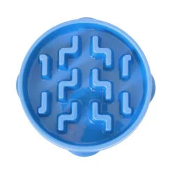 Outward Hound Fun Feeder Slo-Bowl Slow Feeding Dog Bowl - Blue - Large/Regular