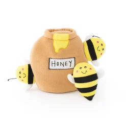 Outward Hound Hide-a-Bee Interactive Plush Dog Toy - Yellow