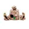 Outward Hound Hide-a-Squirrel Interactive Squeak and Plush Dog Toy - Brown - Medium