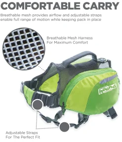 Outward Hound Kyjen DayPak Backpack Travel Dog Backpack and Harness - Green - Medium