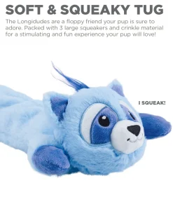 Outward Hound Longidude Raccoon Squeak and Tug Nylon and Plush Dog Toy - Extra Long