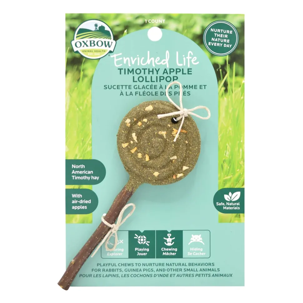 Oxbow Enriched Life Timothy Lollipop - Apple - pack of 3