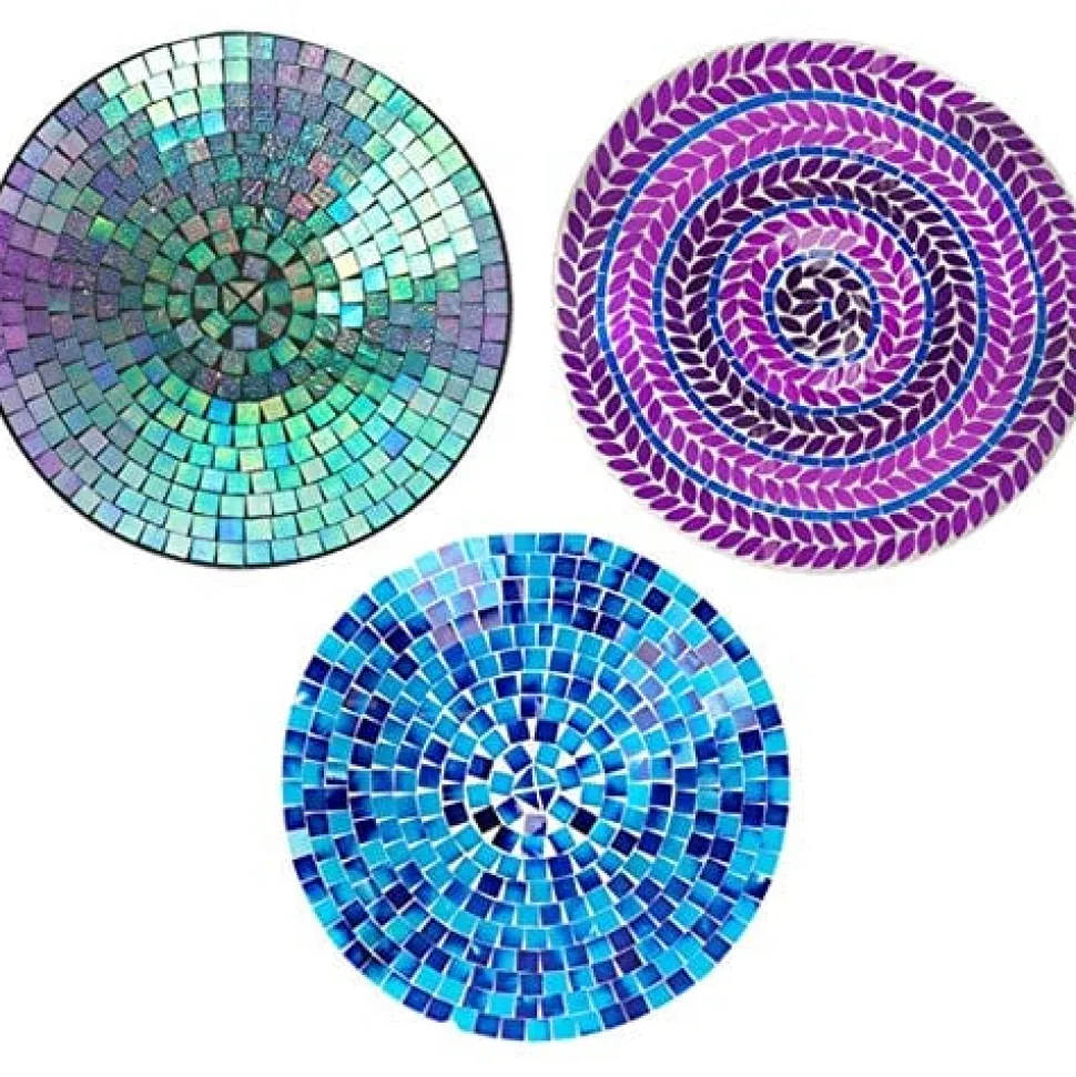 Panacea Products Glass Bird Bath with Stand - Mosaic - 16 In - 3 Pack