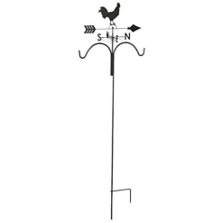 Panacea Products Weathervane Rooster Shepherd Hook Wild Bird Accessories - Black - 78 In - 4 Pack