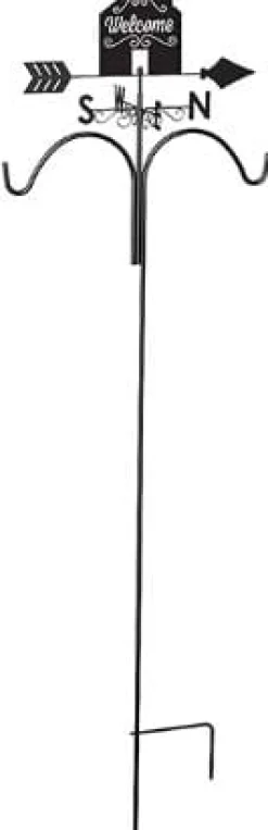 Panacea Products Welcome House Weathervane Shepherd Hook Wild Bird Accessories - Black - 78 In - 4 Pack