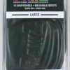 Pawz Waterproof Disposable and Reusable Rubberized Dog Boots - Black - Large - 12 Pack