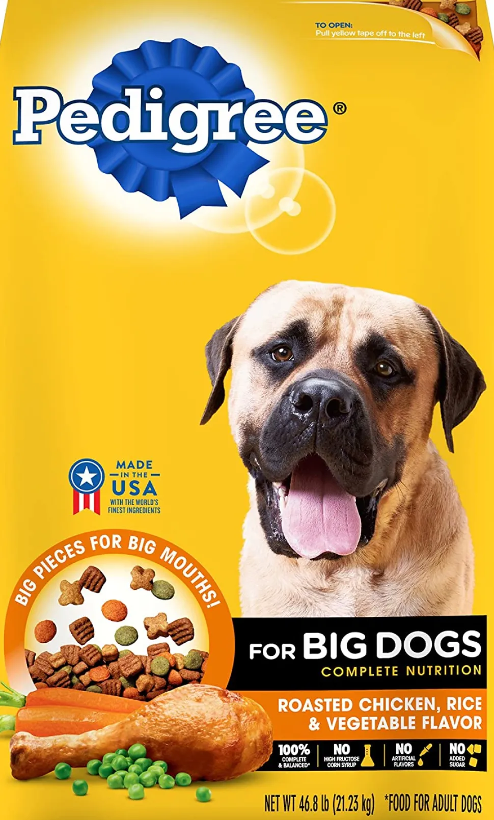 Pedigree Adult Big Dog Complete Nutrition Roasted Chicken and Rice Dry Dog Food - 46.8 lb Bag