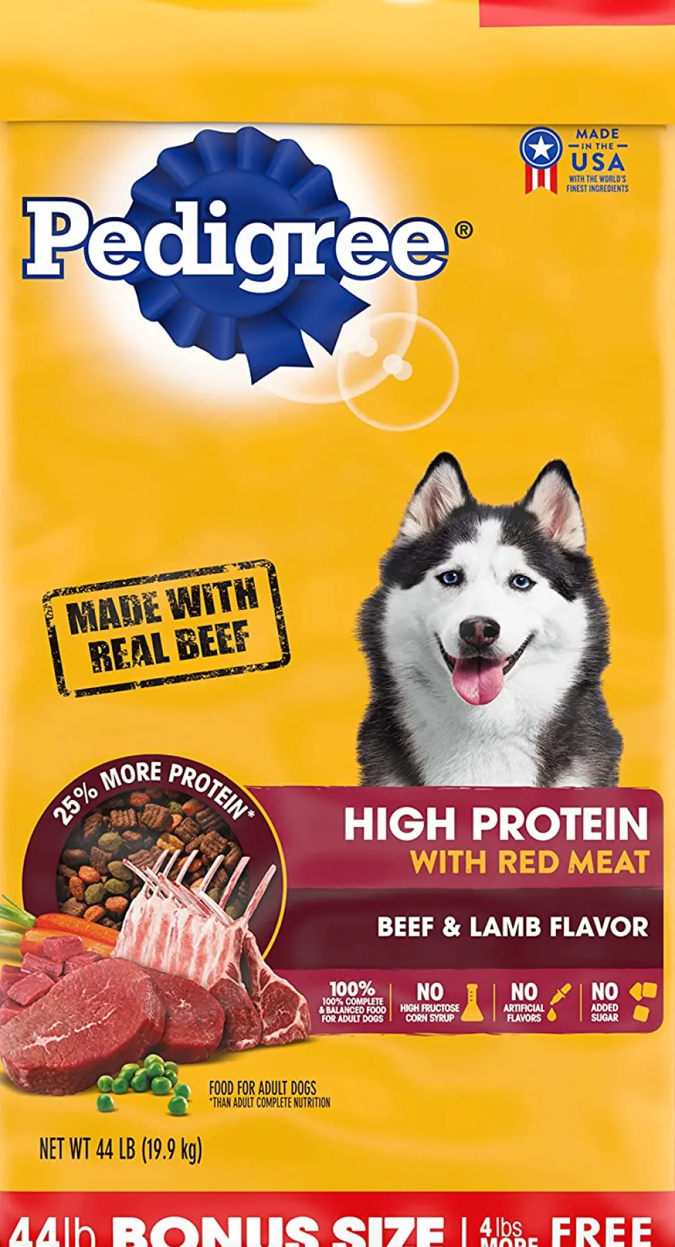 Pedigree Adult High Protein Red Meat Beef and Lamb Dry Dog Food - 50 lb Bag
