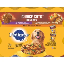 Pedigree Choice Cuts in Gravy Prime Rib Beef and Chicken Canned Dog Food - Variety Pack - 13.2 Oz - 12 Count