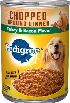 Pedigree Chopped Ground Dinner Turkey and Bacon Canned Dog Food - 13.2 Oz - Case of 12