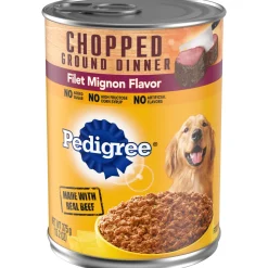 Pedigree Chopped Ground Dinner Beef Filet Mignon Adult Canned Dog Food - 13.2 Oz - Case of 12